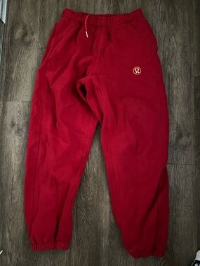 Lululemon Red Logo Fleece Joggers Chinese new year